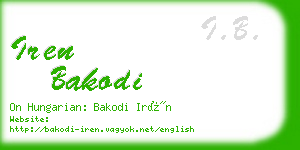 iren bakodi business card